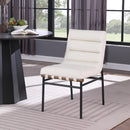 Meridian Burke Cream Vegan Leather Dining Chair IMAGE 2