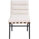 Meridian Burke Cream Vegan Leather Dining Chair IMAGE 3