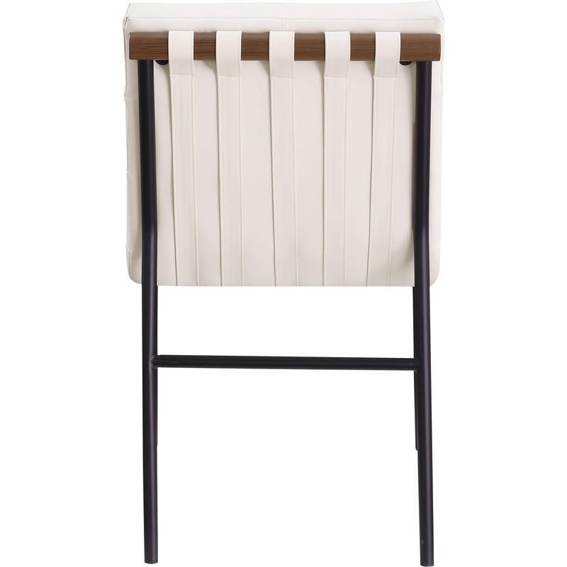 Meridian Burke Cream Vegan Leather Dining Chair IMAGE 5