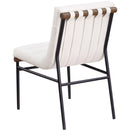 Meridian Burke Cream Vegan Leather Dining Chair IMAGE 6