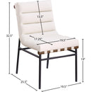 Meridian Burke Cream Vegan Leather Dining Chair IMAGE 8