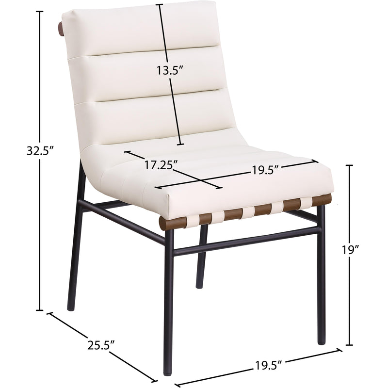 Meridian Burke Cream Vegan Leather Dining Chair IMAGE 8