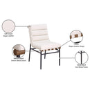 Meridian Burke Cream Vegan Leather Dining Chair IMAGE 9