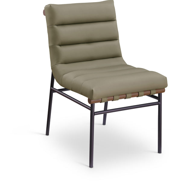 Meridian Burke Olive Vegan Leather Dining Chair IMAGE 1