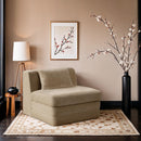  Meridian Stellar Beige Chenille Fabric Upholstered Modular Armless Chair IMAGE 2