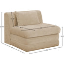  Meridian Stellar Beige Chenille Fabric Upholstered Modular Armless Chair IMAGE 8