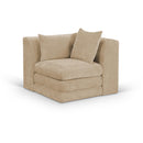  Meridian Stellar Beige Chenille Fabric Upholstered Modular Corner Chair IMAGE 1