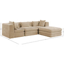  Meridian Stellar 114" Beige Chenille Fabric Upholstered 4 pc Modular Sectional IMAGE 11