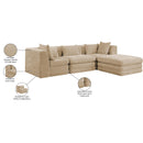  Meridian Stellar 114" Beige Chenille Fabric Upholstered 4 pc Modular Sectional IMAGE 12