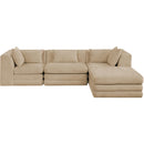  Meridian Stellar 114" Beige Chenille Fabric Upholstered 4 pc Modular Sectional IMAGE 3