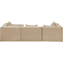  Meridian Stellar 114" Beige Chenille Fabric Upholstered 4 pc Modular Sectional IMAGE 4