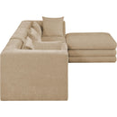  Meridian Stellar 114" Beige Chenille Fabric Upholstered 4 pc Modular Sectional IMAGE 6