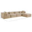  Meridian Stellar 152" Beige Chenille Fabric Upholstered 5 pc Modular Sectional IMAGE 10