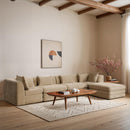  Meridian Stellar 152" Beige Chenille Fabric Upholstered 5 pc Modular Sectional IMAGE 2