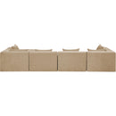  Meridian Stellar 152" Beige Chenille Fabric Upholstered 5 pc Modular Sectional IMAGE 3