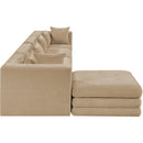  Meridian Stellar 152" Beige Chenille Fabric Upholstered 5 pc Modular Sectional IMAGE 4