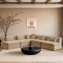  Meridian Stellar 114" Beige Chenille Fabric Upholstered 5 pc Modular Sectional IMAGE 2