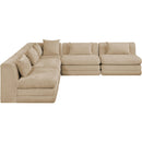  Meridian Stellar 114" Beige Chenille Fabric Upholstered 5 pc Modular Sectional IMAGE 4