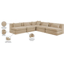  Meridian Stellar 114" Beige Chenille Fabric Upholstered 5 pc Modular Sectional IMAGE 9