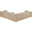 Meridian Stellar 114" Beige Chenille Fabric Upholstered 5 pc Modular Sectional IMAGE 3