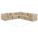  Meridian Stellar 114" Beige Chenille Fabric Upholstered 5 pc Modular Sectional IMAGE 8