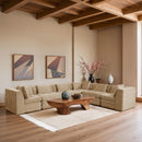  Meridian Stellar 152" Beige Chenille Fabric Upholstered 6 pc Modular Sectional IMAGE 2