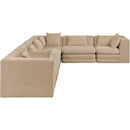  Meridian Stellar 152" Beige Chenille Fabric Upholstered 6 pc Modular Sectional IMAGE 4
