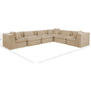  Meridian Stellar 152" Beige Chenille Fabric Upholstered 6 pc Modular Sectional IMAGE 8