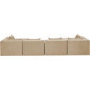  Meridian Stellar 152" Beige Chenille Fabric Upholstered 6 pc Modular Sectional IMAGE 3