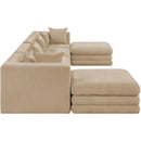 Meridian Stellar 152" Beige Chenille Fabric Upholstered 6 pc Modular Sectional IMAGE 4