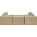  Meridian Stellar 114" Beige Chenille Fabric Upholstered 6 pc Modular Sectional IMAGE 3
