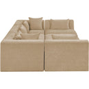  Meridian Stellar 114" Beige Chenille Fabric Upholstered 6 pc Modular Sectional IMAGE 4