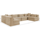  Meridian Stellar 152" Beige Chenille Fabric Upholstered 6 pc Modular Sectional IMAGE 8