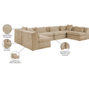  Meridian Stellar 152" Beige Chenille Fabric Upholstered 6 pc Modular Sectional IMAGE 9
