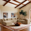  Meridian Stellar 152" Beige Chenille Fabric Upholstered 7 pc Modular Sectional IMAGE 2