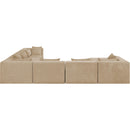  Meridian Stellar 152" Beige Chenille Fabric Upholstered 7 pc Modular Sectional IMAGE 3