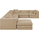  Meridian Stellar 152" Beige Chenille Fabric Upholstered 7 pc Modular Sectional IMAGE 4