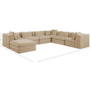  Meridian Stellar 152" Beige Chenille Fabric Upholstered 7 pc Modular Sectional IMAGE 8