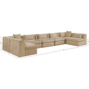  Meridian Stellar 190" Beige Chenille Fabric Upholstered 7 pc Modular Sectional IMAGE 8