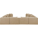  Meridian Stellar 152" Beige Chenille Fabric Upholstered 8 pc Modular Sectional IMAGE 3