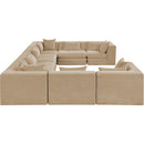  Meridian Stellar 152" Beige Chenille Fabric Upholstered 8 pc Modular Sectional IMAGE 4