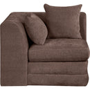  Meridian Stellar Brown Chenille Fabric Upholstered Modular Corner Chair IMAGE 3