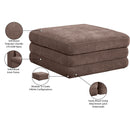 Meridian Stellar Brown Chenille Fabric Upholstered Modular Ottoman IMAGE 6