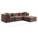  Meridian Stellar 114" Brown Chenille Fabric Upholstered 4 pc Modular Sectional IMAGE 11