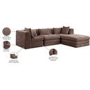  Meridian Stellar 114" Brown Chenille Fabric Upholstered 4 pc Modular Sectional IMAGE 12