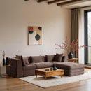  Meridian Stellar 114" Brown Chenille Fabric Upholstered 4 pc Modular Sectional IMAGE 2