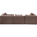  Meridian Stellar 114" Brown Chenille Fabric Upholstered 4 pc Modular Sectional IMAGE 4