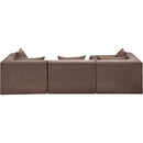  Meridian Stellar 114" Brown Chenille Fabric Upholstered 4 pc Modular Sectional IMAGE 5