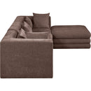  Meridian Stellar 114" Brown Chenille Fabric Upholstered 4 pc Modular Sectional IMAGE 6