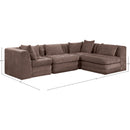  Meridian Stellar 114" Brown Chenille Fabric Upholstered 4 pc Modular Sectional IMAGE 11